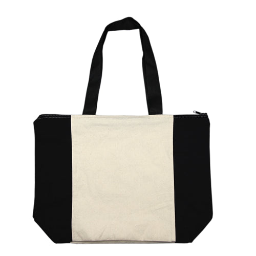 Calico/Cotton Shopper With Zip Closure
