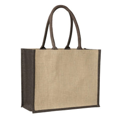 Laminated Jute Supermarket Bag with Brown Handles and Gussets